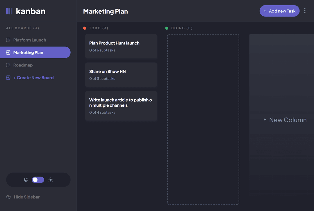 Kanban Task Management